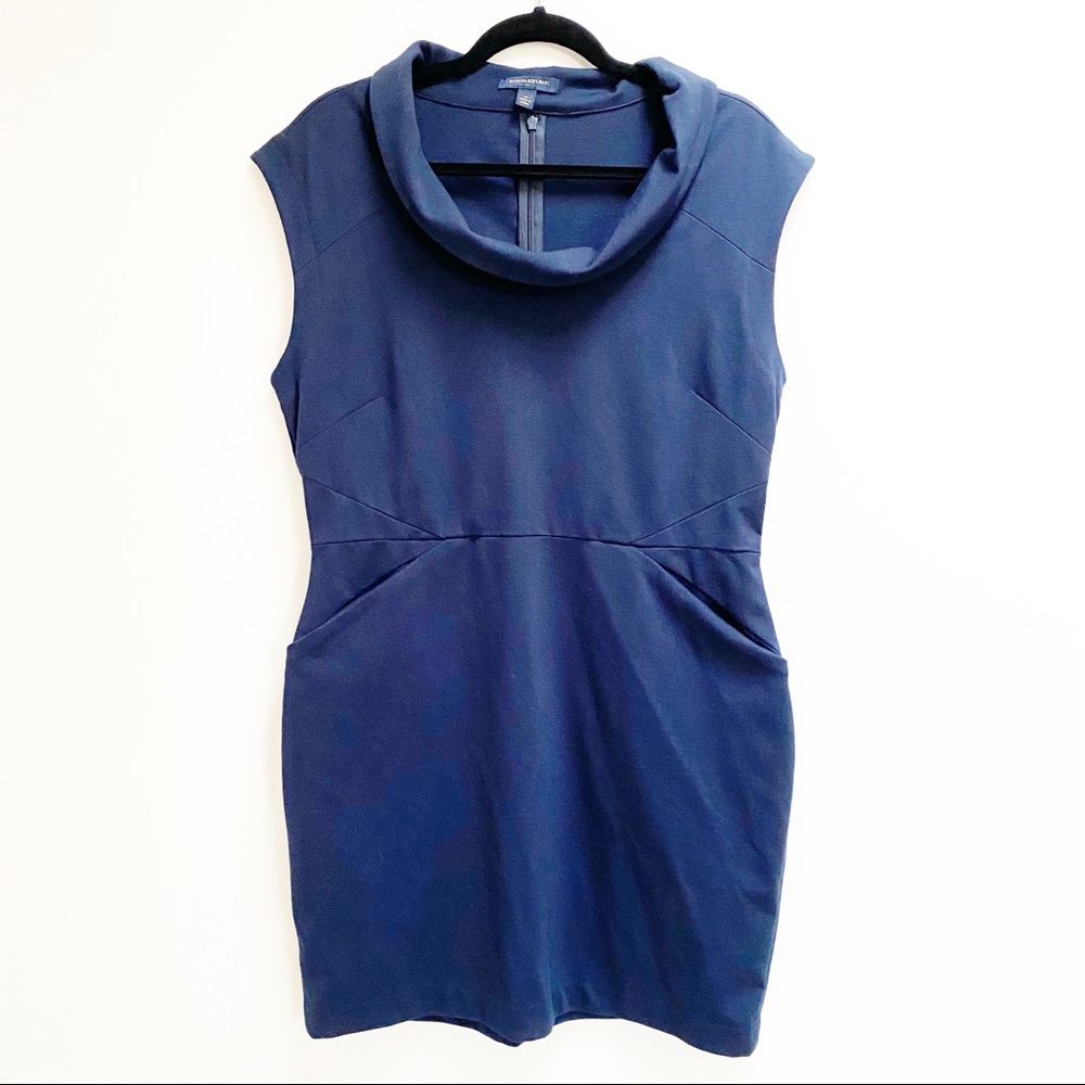 Banana Republic Navy Dress Cowl Neck Sleeveless 14